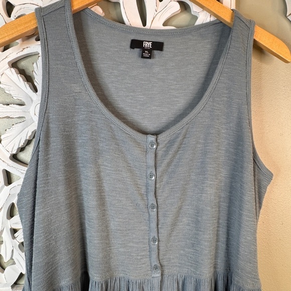 Frye Farmhouse Dress Button Down Gray Blue XL Pockets - Picture 4 of 6